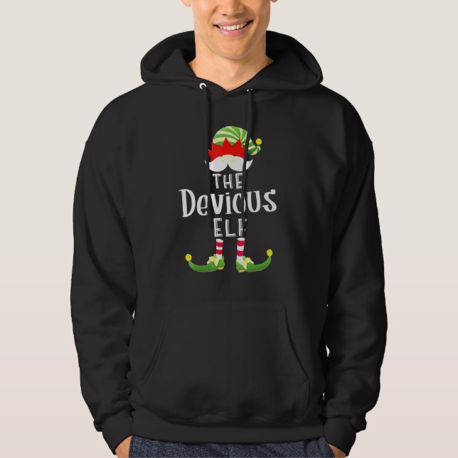Devious Elf Group Christmas Pajama Party Hoodie (Front)