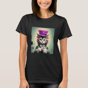 Devious Mad Cat in Purple Top Hat Wearing Tux