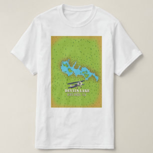 Devi's Lake North Dakota USA map T-Shirt