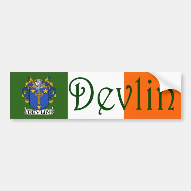 Devlin Coat of Arms Flag Bumper Sticker (Front)