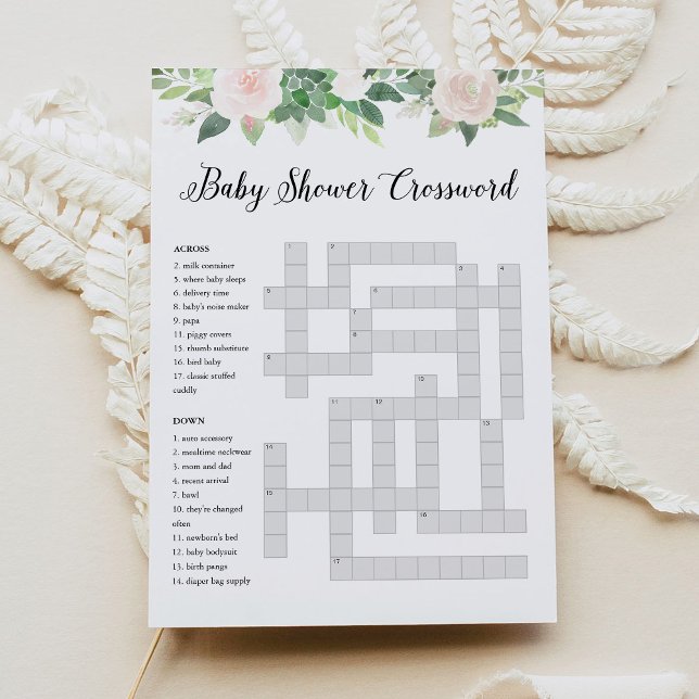 DEVON Baby Shower Crossword Game Card (Creator Uploaded)