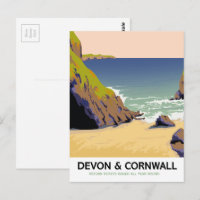 Devon & Cornwall "go by rail" vintage style travel
