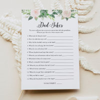 DEVON Dad Jokes Greenery Baby Shower Game Card