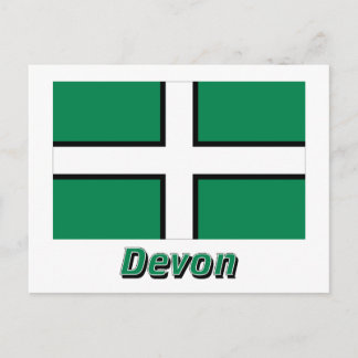 Devon Flag with Name Postcard