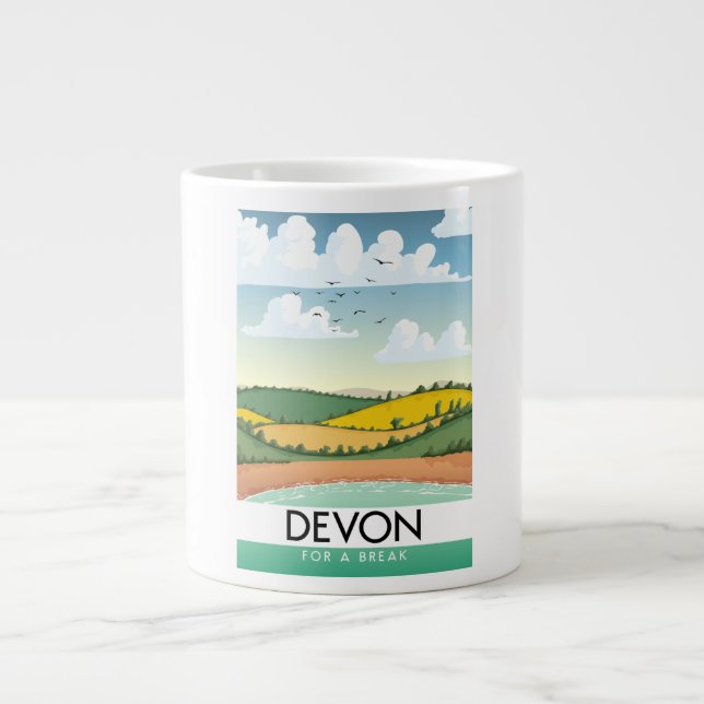 Devon For a Break Large Coffee Mug (Front)