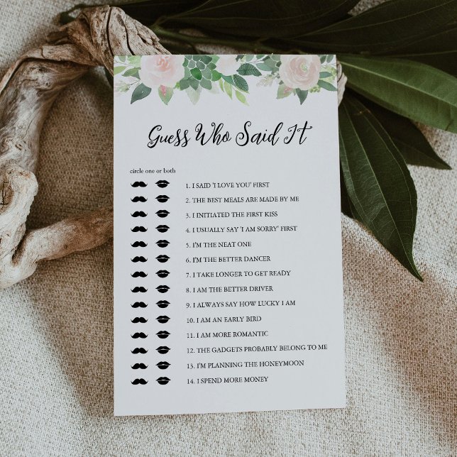 DEVON Guess Who Said It Bridal Shower Game (Creator Uploaded)