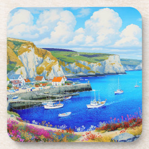 "Devon Harbour Dreamscape" – An English Seascape Coaster