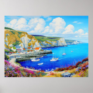 "Devon Harbour Dreamscape" – An English Seascape Poster