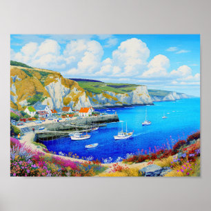 "Devon Harbour Dreamscape" – An English Seascape Poster