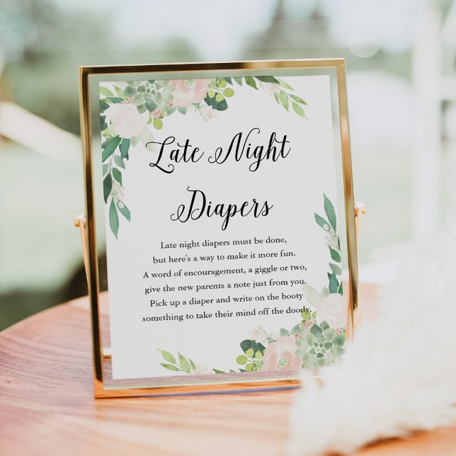 DEVON Late Night Diapers Baby Shower Sign (Creator Uploaded)