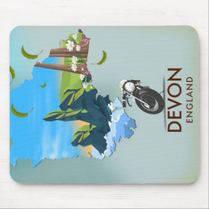 Devon Map Travel poster Mouse Mat