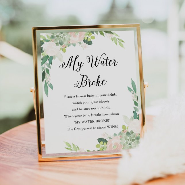 DEVON My Water Broke Baby Shower Game Sign (Creator Uploaded)
