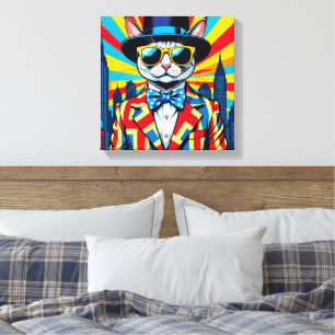 DEVON REX-BIG CITY CAT 2 CANVAS PRINT