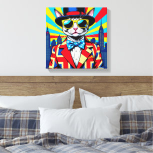 DEVON REX-BIG CITY CAT 4 CANVAS PRINT