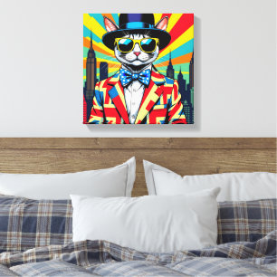 DEVON REX-BIG CITY CAT CANVAS PRINT