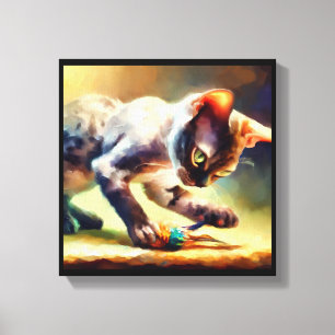 Devon Rex Cat  Canvas Print