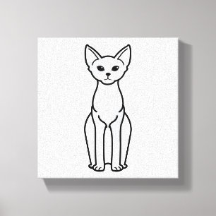 Devon Rex Cat Cartoon Canvas Print