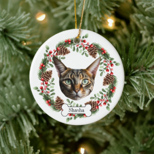 devon rex cat ceramic tree decoration