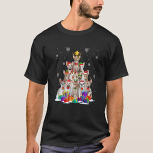 Devon Rex Cat Christmas Tree Cat Xmas Santa Hat T-Shirt