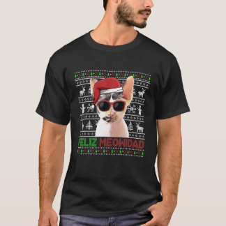 Devon Rex Cat Feliz Meowidad Funny Christmas T-Shirt