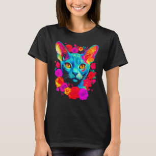 Devon Rex Cat Flower T-Shirt