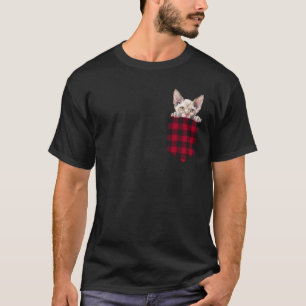 Devon Rex Cat In Pocket Peeking Kitten Lover Mum D T-Shirt