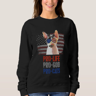Devon Rex Cat Pro Life Pro God Pro Cats American F Sweatshirt