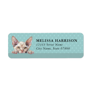 Devon Rex Cat Return Address Labels