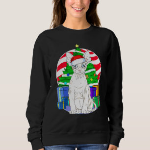 Devon Rex Cat Santa Christmas Tree Decor Sweatshirt