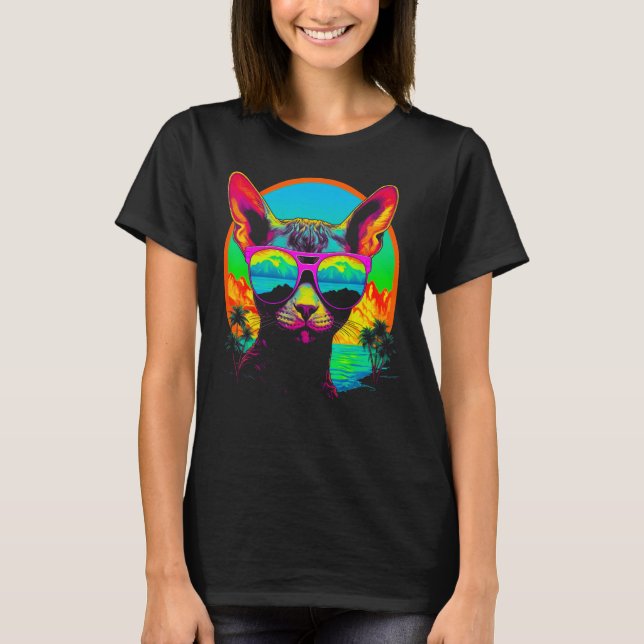 Devon Rex Cat Summer T-Shirt (Front)