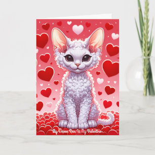 Devon Rex Cat Valentine Purr  Holiday Card