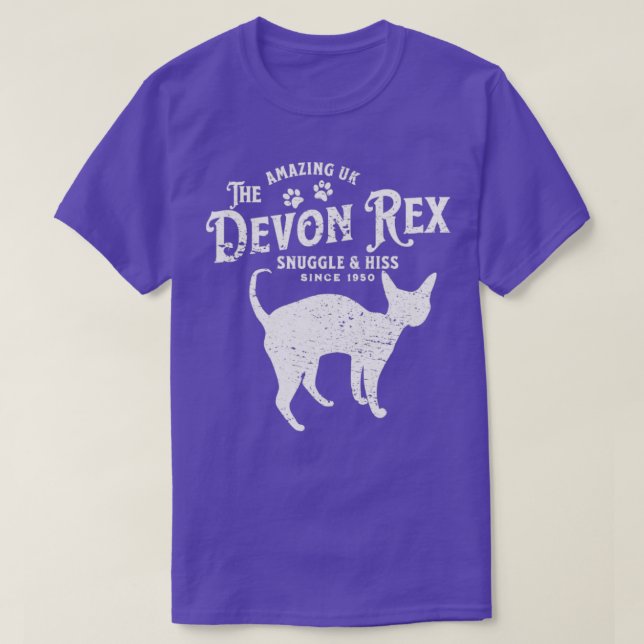 Devon Rex Cat Vintage T-Shirt (Design Front)