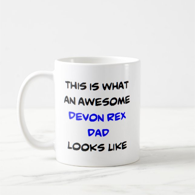 devon rex dad, awesome coffee mug (Left)