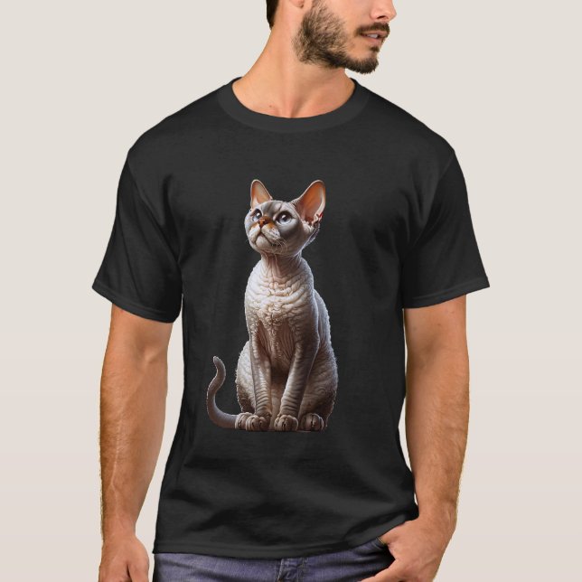 Devon Rex Design Devon Rex Cat T-Shirt (Front)