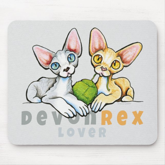 Devon Rex Lover Mouse Mat (Front)