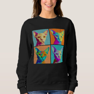 Devon Rex Pop Illustration Colorful Animal Women Sweatshirt