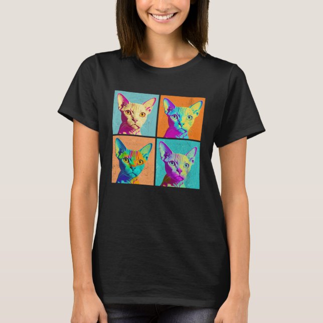 Devon Rex Pop Illustration Colorful Animal Women T-Shirt (Front)