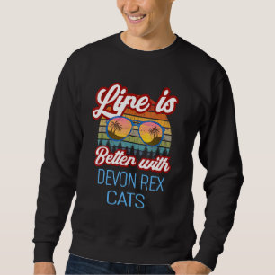 Devon Rex Retro Sunset Life Is Better With Devon R Sweatshirt
