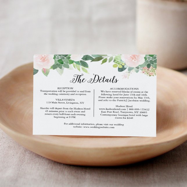 DEVON Succulent Wedding Details Enclosure Card (Creator Uploaded)