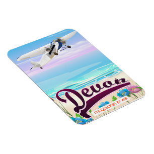 Devon vintage flight travel poster magnet