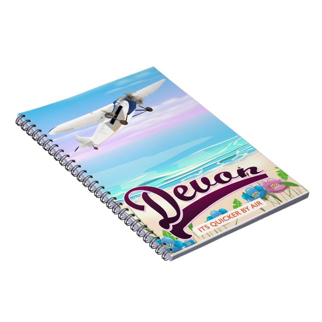 Devon vintage flight travel poster notebook (Right Side)