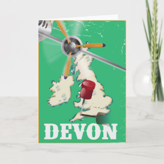 Devon vintage travel poster holiday card