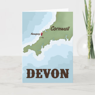 Devon vintage travel poster holiday card