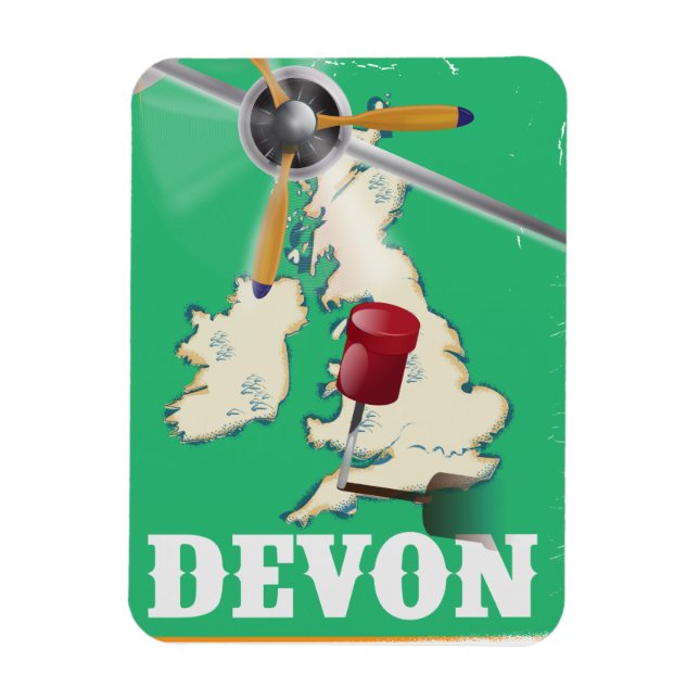Devon vintage travel poster magnet (Vertical)