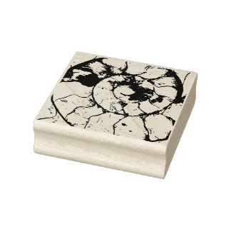 Devonshire Ammonite fossil spiral Rubber Stamp
