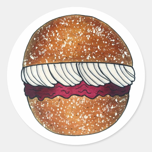 Devonshire Split British Pastry Pastries UK Baking Classic Round Sticker (Front)