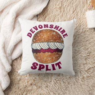 Devonshire Split Cream Jam Tea Shoppe Café Bakery Cushion