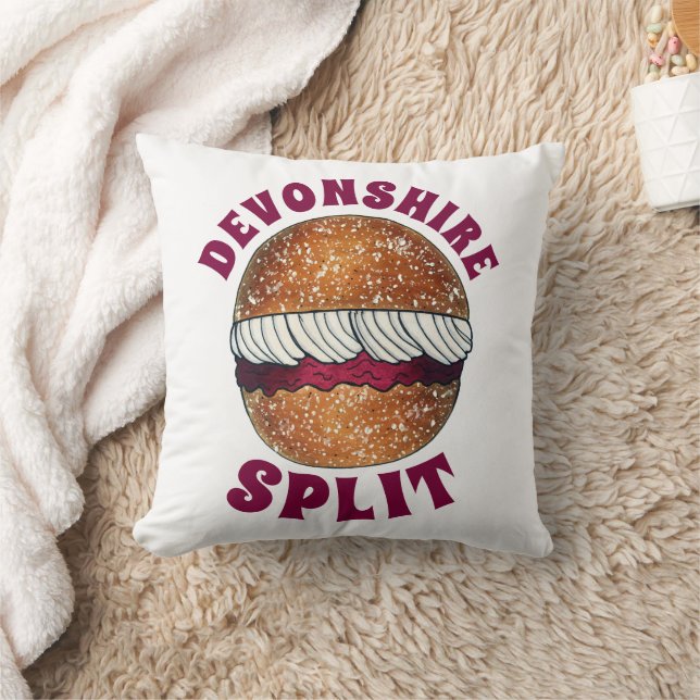 Devonshire Split Cream Jam Tea Shoppe Café Bakery Cushion (Blanket)