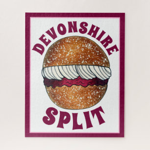 Devonshire Split Cream Jam Tea Shoppe Café Bakery Jigsaw Puzzle