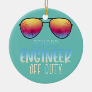 DevOps Engineer Off Duty Funny Summer Vacation Ceramic Tree Decoration